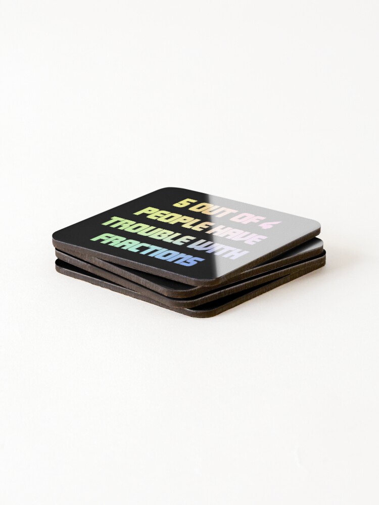 Thumbnail 4 of 5, Coasters (Set of 4), Funny Math Fractions designed and sold by ScienceCorner.