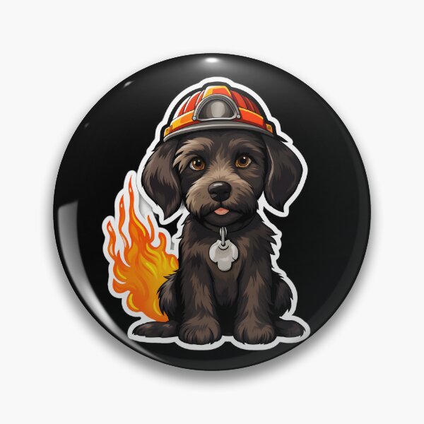 Item preview, Firefighter German Wirehaired Pointer designed and sold by CUTEDOGGIEZ.