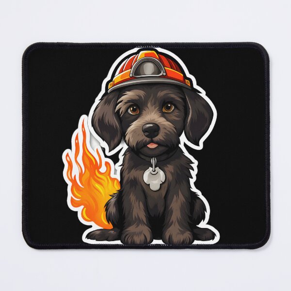 Item preview, Firefighter German Wirehaired Pointer designed and sold by CUTEDOGGIEZ.