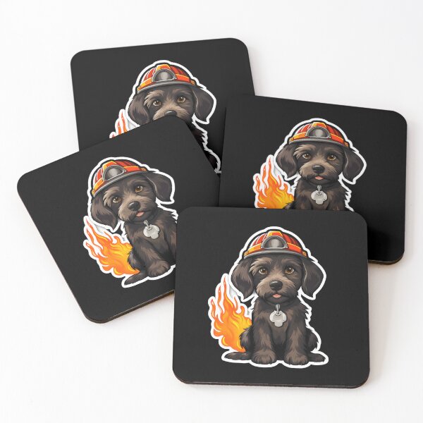Item preview, Firefighter German Wirehaired Pointer designed and sold by CUTEDOGGIEZ.