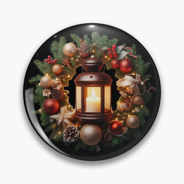 Artikelvorschau, Festlicher Glanz - Kreisförmige Weihnachtslaterne-Komposition entworfen und verkauft von ArtfulWeave.