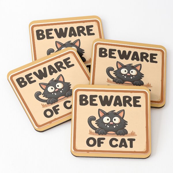 Item preview, Whimsical Warning: Beware of Cat designed and sold by impressionofmel.