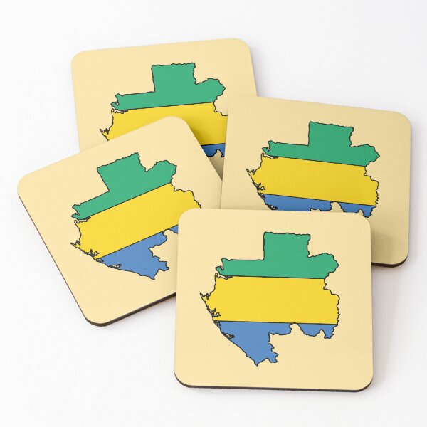 Item preview, Gabon country shape flag designed and sold by Rachael Taylor.