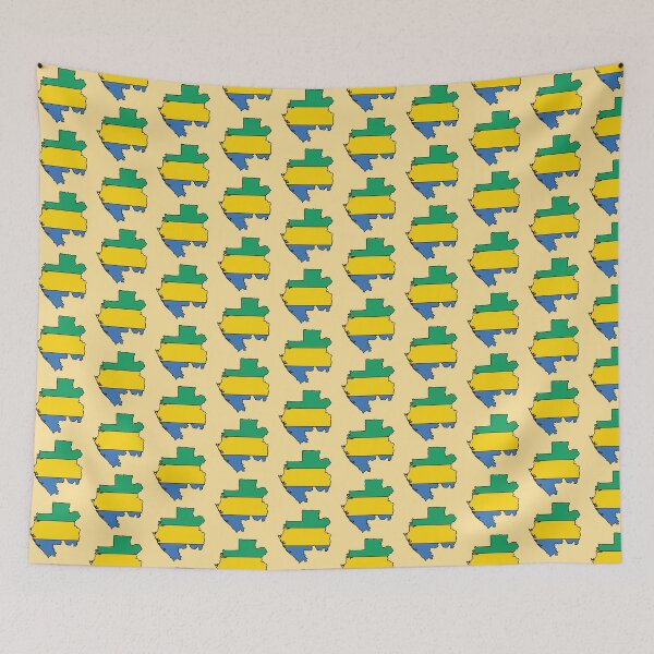 Item preview, Gabon country shape flag designed and sold by Rachael Taylor.