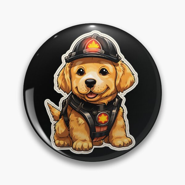 Item preview, Firefighter Golden Retriever designed and sold by CUTEDOGGIEZ.