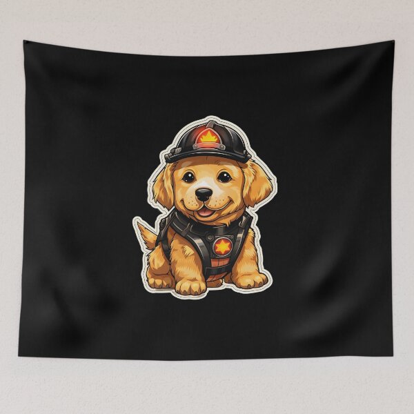 Item preview, Firefighter Golden Retriever designed and sold by CUTEDOGGIEZ.