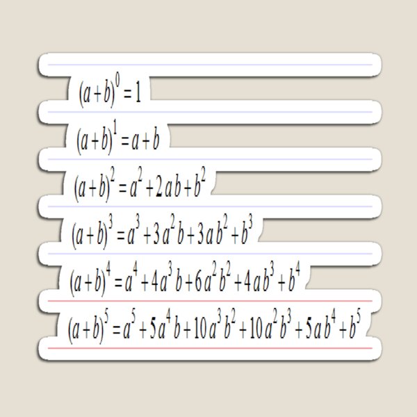 Pascal Equations, Math, Mathematics, Pascal's Triangle, треугольник паскаля, #PascalsTriangle, #треугольникпаскаля, #PascalTriangle, #треугольник, #паскаля, #Pascal, #Triangle, #Math, #Mathematics Magnet