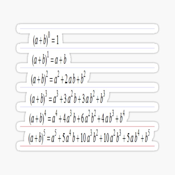 Pascal Equations, Math, Mathematics, Pascal's Triangle, треугольник паскаля, #PascalsTriangle,  #треугольникпаскаля, #PascalTriangle,  #треугольник, #паскаля, #Pascal, #Triangle, #Math, #Mathematics Sticker