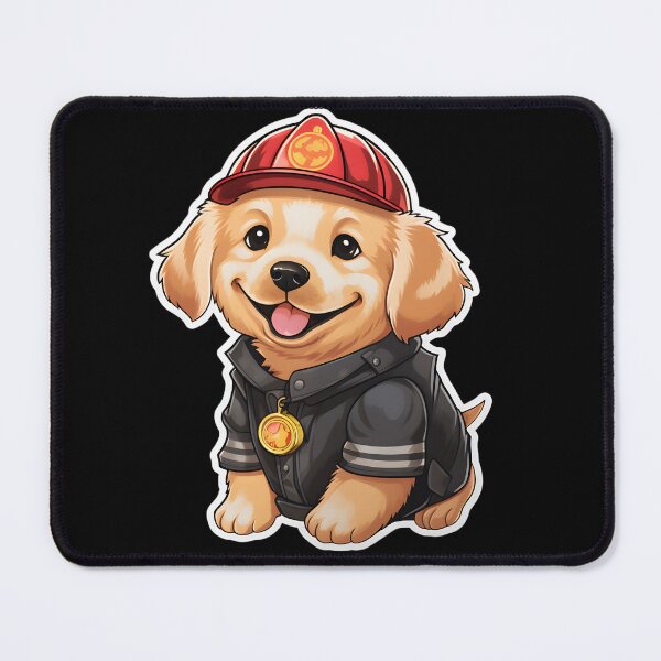 Item preview, Firefighter Goldie Puppy designed and sold by CUTEDOGGIEZ.