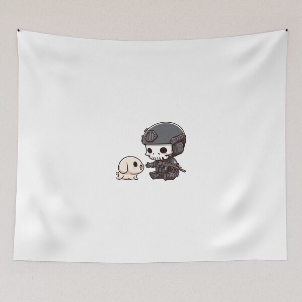 Item preview, Cute skeleton in tactical gear with puppy designed and sold by Wxjtecki.