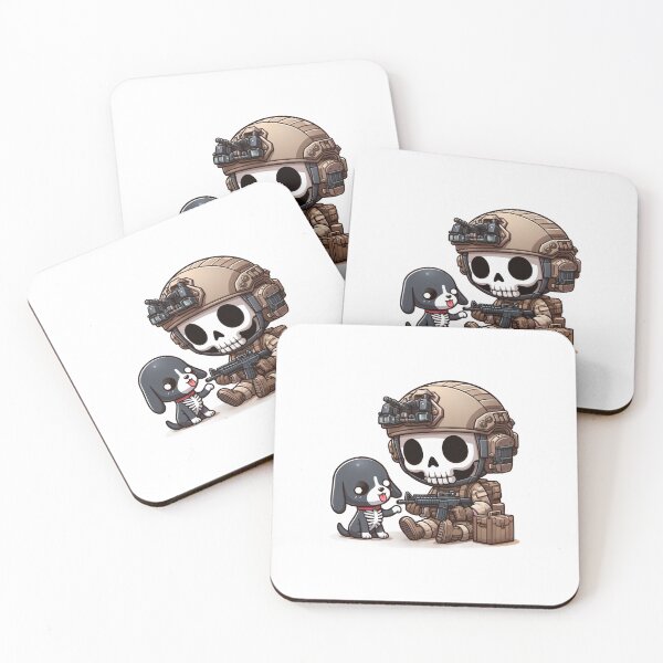 Item preview, Cute skeleton in tactical gear with puppy designed and sold by Wxjtecki.