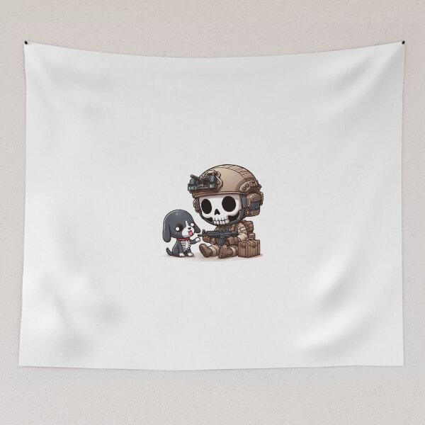 Item preview, Cute skeleton in tactical gear with puppy designed and sold by Wxjtecki.