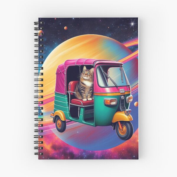 Item preview, Cat Driving a Rickshaw in Space designed and sold by AngubeenPaperCo.