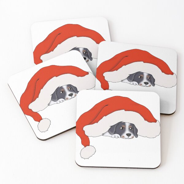 Item preview, Cute cavalier king charles wearing a santa hat designed and sold by Becky-Marie.