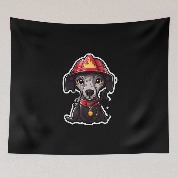 Item preview, Firefighter Greyhound designed and sold by CUTEDOGGIEZ.