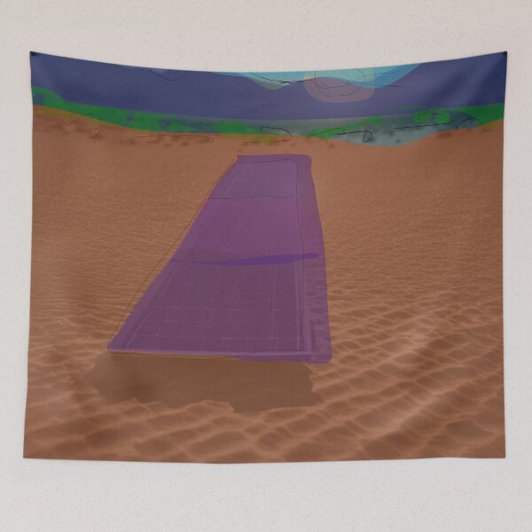 Item preview, Arid Desert Landscape with Serene Sand Dune and Solar Panels designed and sold by masabo.