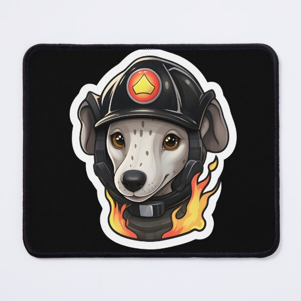 Item preview, Firefighter Sighthound Puppy designed and sold by CUTEDOGGIEZ.