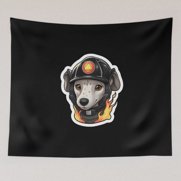 Item preview, Firefighter Sighthound Puppy designed and sold by CUTEDOGGIEZ.