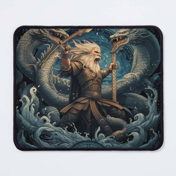 Item preview, Thor Battling Jormungandr designed and sold by geekdrobe.