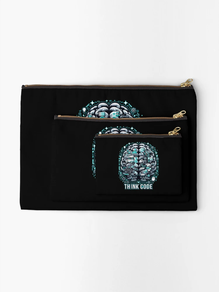 Thumbnail 2 of 4, Zipper Pouch, Think Code designed and sold by BlueBerryBooze.
