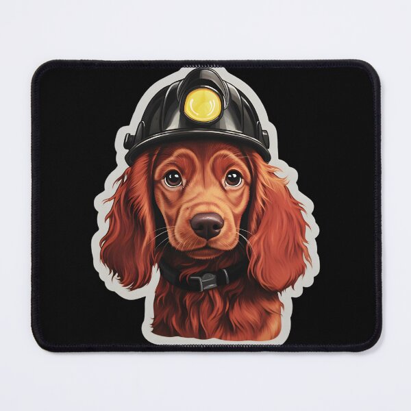 Item preview, Firefighter Irish Setter designed and sold by CUTEDOGGIEZ.