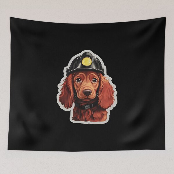 Item preview, Firefighter Irish Setter designed and sold by CUTEDOGGIEZ.