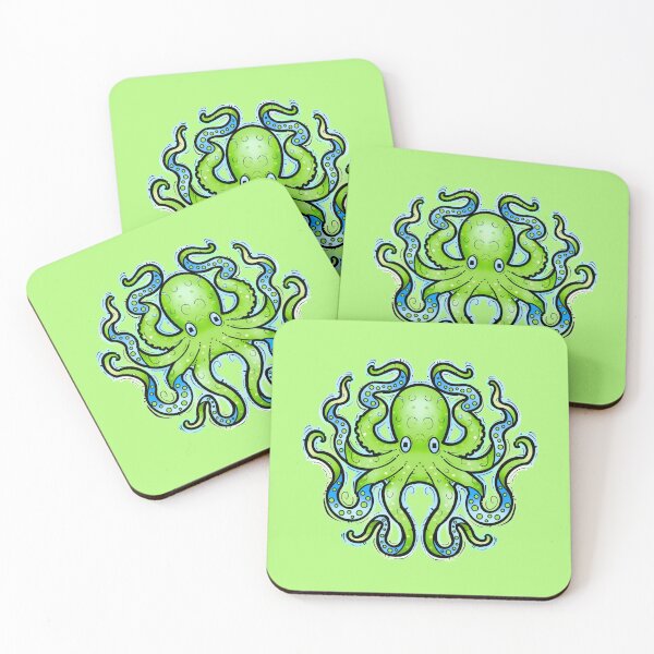 Item preview, Green and  blue octopus designed and sold by weilertsen.