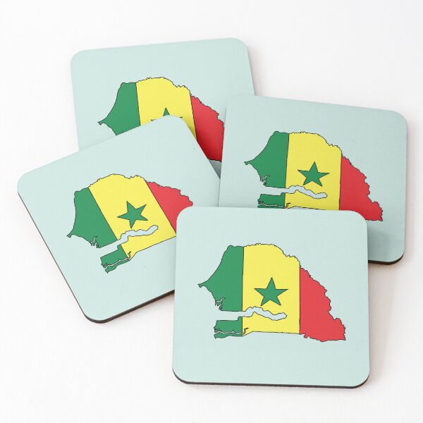 Item preview, Senegal country shape flag designed and sold by Rachael Taylor.