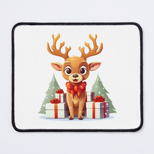 Item preview, Adorable cute christmas reindeer smiling with gifts designed and sold by TomxDesign.