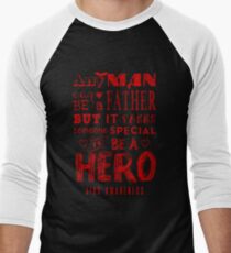 Support AIDS Awareness Design Men's Baseball ¾ T-Shirt