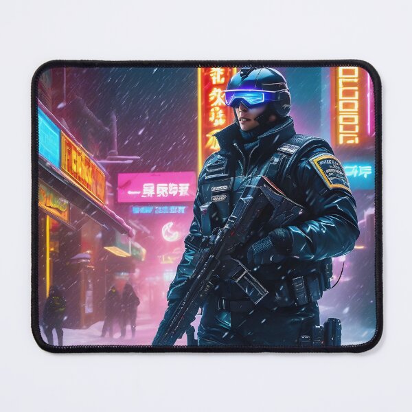 Aperçu de l'œuvre Officier de police cyberpunk créée et vendue par Metaverse8.