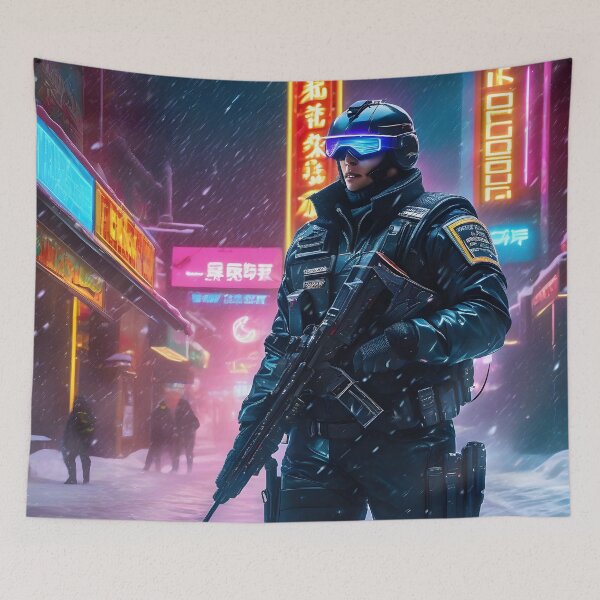 Item preview, Oficial de policía ciberpunk designed and sold by Metaverse8.
