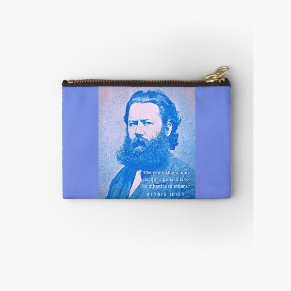 Item preview, Henrik Ibsen portrait and quote: The worst that a man can do to himself is to do injustice to others. designed and sold by artbleed.