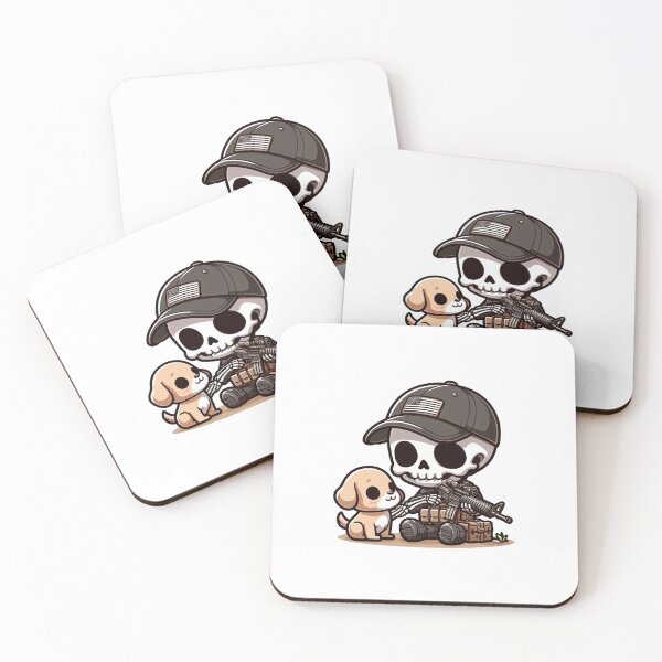 Item preview, Cute skeleton in tactical gear with puppy designed and sold by Wxjtecki.