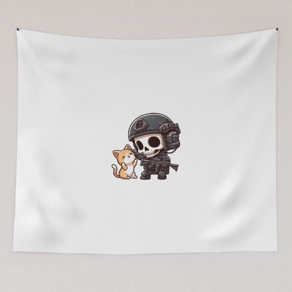 Item preview, Cute skeleton with orange kitty designed and sold by Wxjtecki.