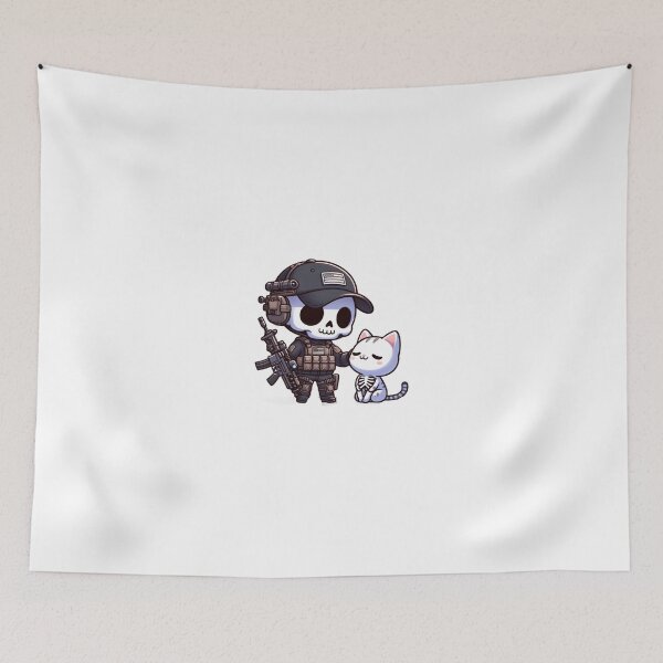 Item preview,  Cute skeleton with white kitty designed and sold by Wxjtecki.