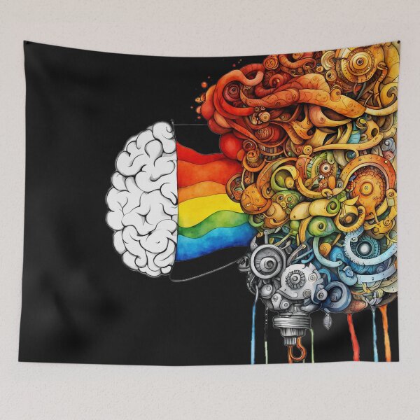 Item preview, Watercolor Brain Art | Colorful Neurological Anatomy designed and sold by MushiLee.