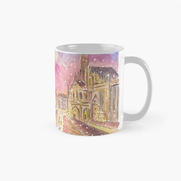 Aperçu de l'œuvre Marché de Noël Nuremberg Allemagne Nuit d'hiver romantique créée et vendue par artshop77.