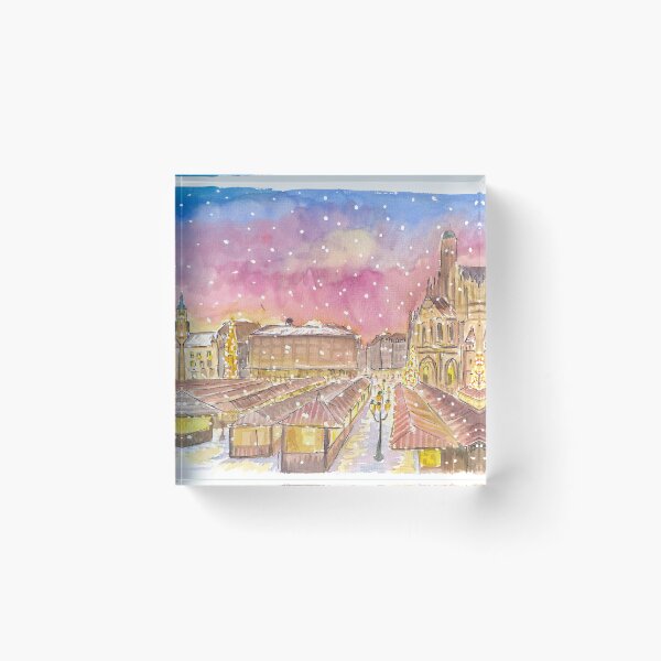 Item preview, Christmas Market Nuremberg Germany Romantic Winter Night designed and sold by artshop77.