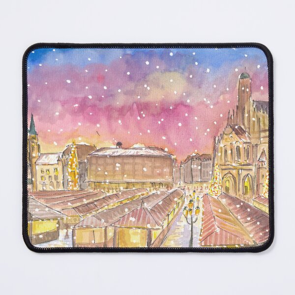 Item preview, Christmas Market Nuremberg Germany Romantic Winter Night designed and sold by artshop77.