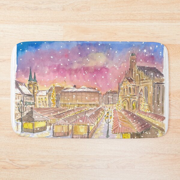Item preview, Christmas Market Nuremberg Germany Romantic Winter Night designed and sold by artshop77.