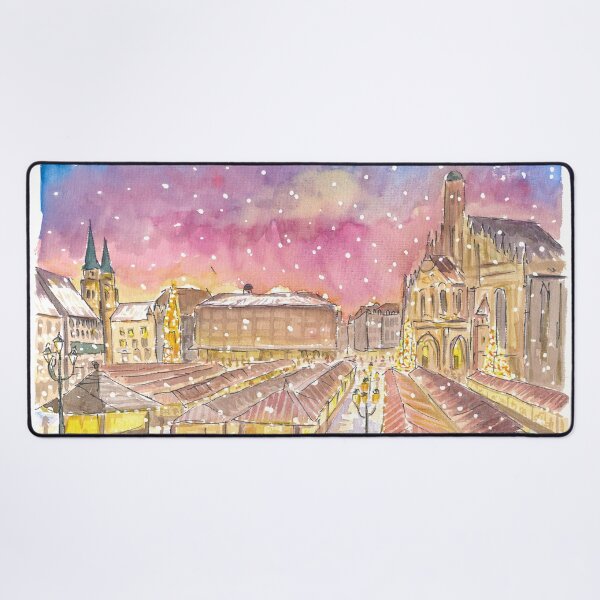 Item preview, Christmas Market Nuremberg Germany Romantic Winter Night designed and sold by artshop77.