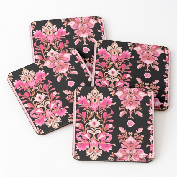 Item preview, Antique hot pink Persian floral  designed and sold by Roxburylane.