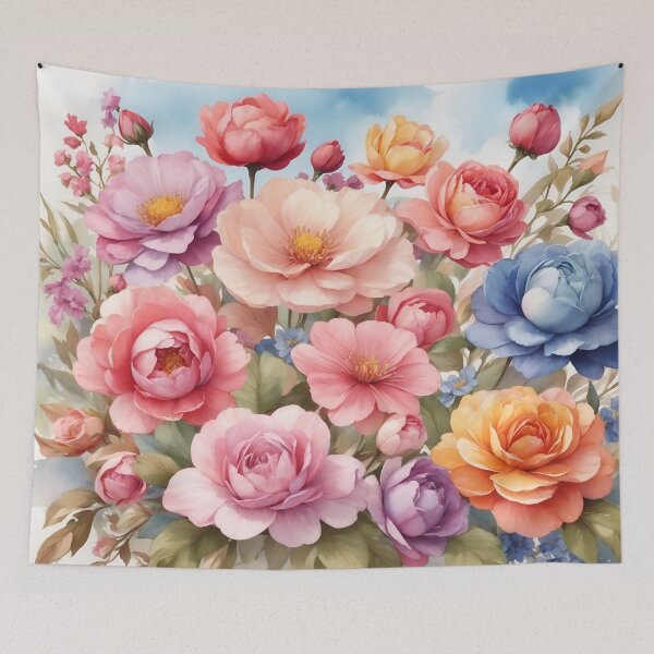 Item preview, Blossoming Garden Delight Watercolor  designed and sold by Neranchara.