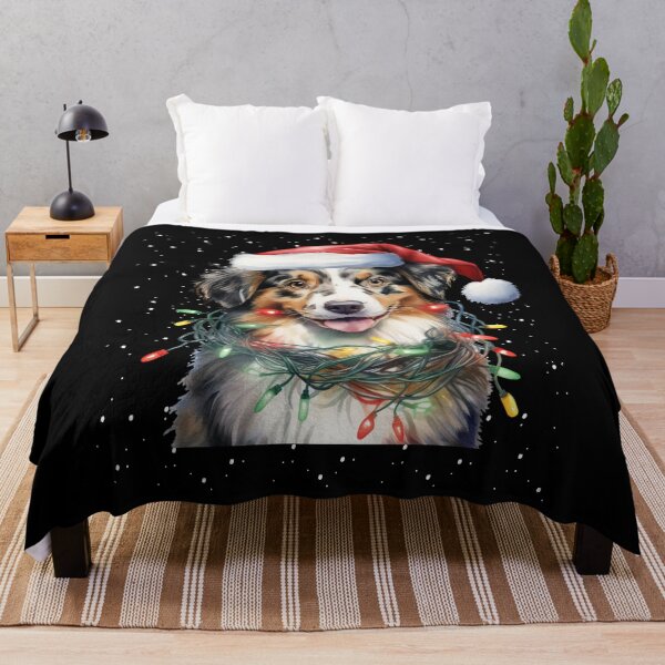 Item preview, Australian Shepherd Christmas Light with Snow designed and sold by Smix Pixels.