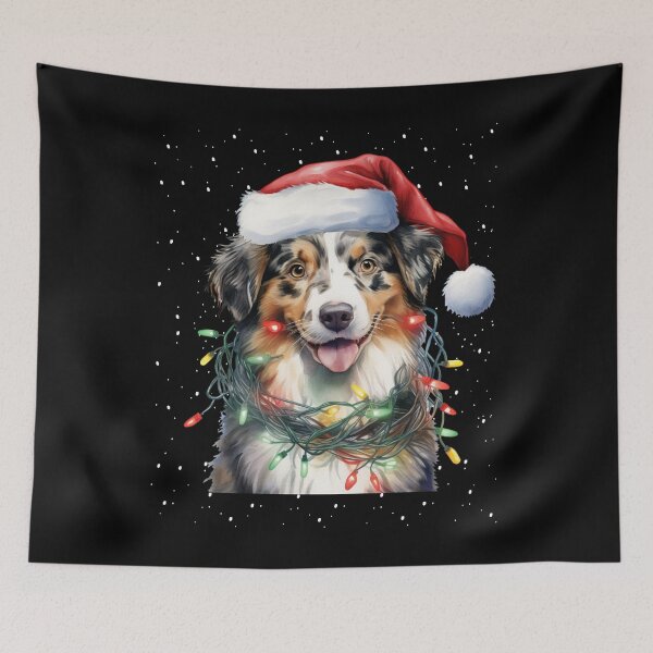 Item preview, Australian Shepherd Christmas Light with Snow designed and sold by Smix Pixels.