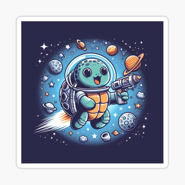 Item preview, My turtle in space drawing designed and sold by Blondiabshop.