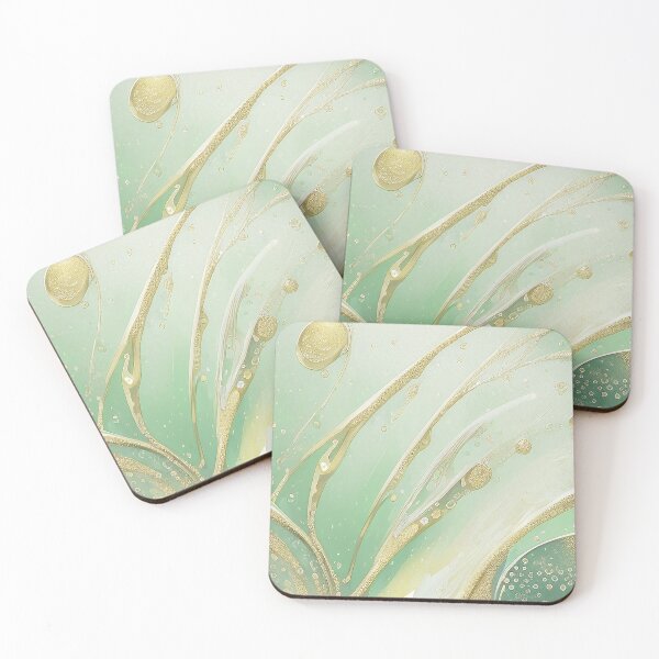 Item preview, Green, gold, abstract background. Elegant art designed and sold by Harmonysens.