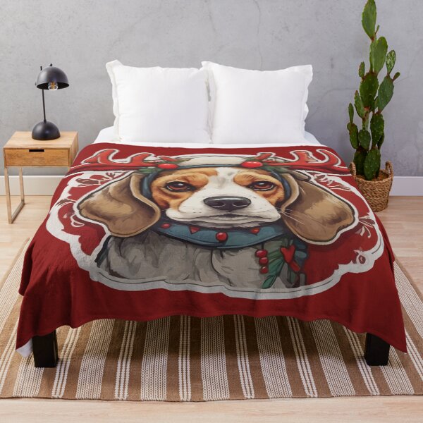 Item preview, Beagle Face Wearing Reindeer Costume designed and sold by thecatcouch.