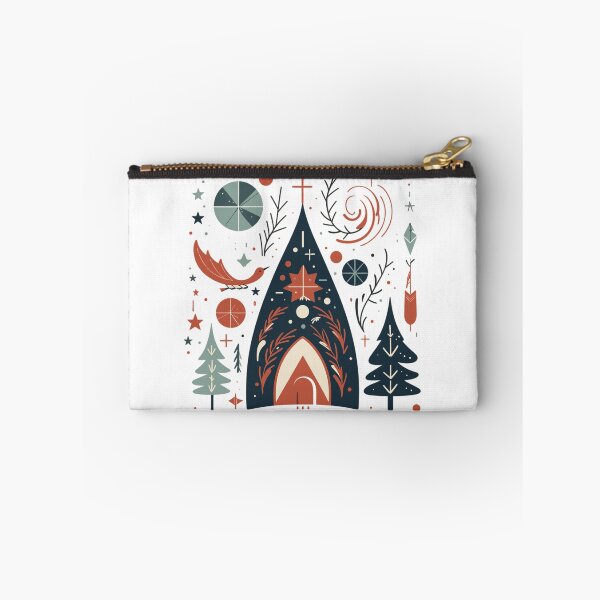 Item preview, Retro Elegance: Mid-Century Christmas Cottage Illustration designed and sold by Inlineshirts.
